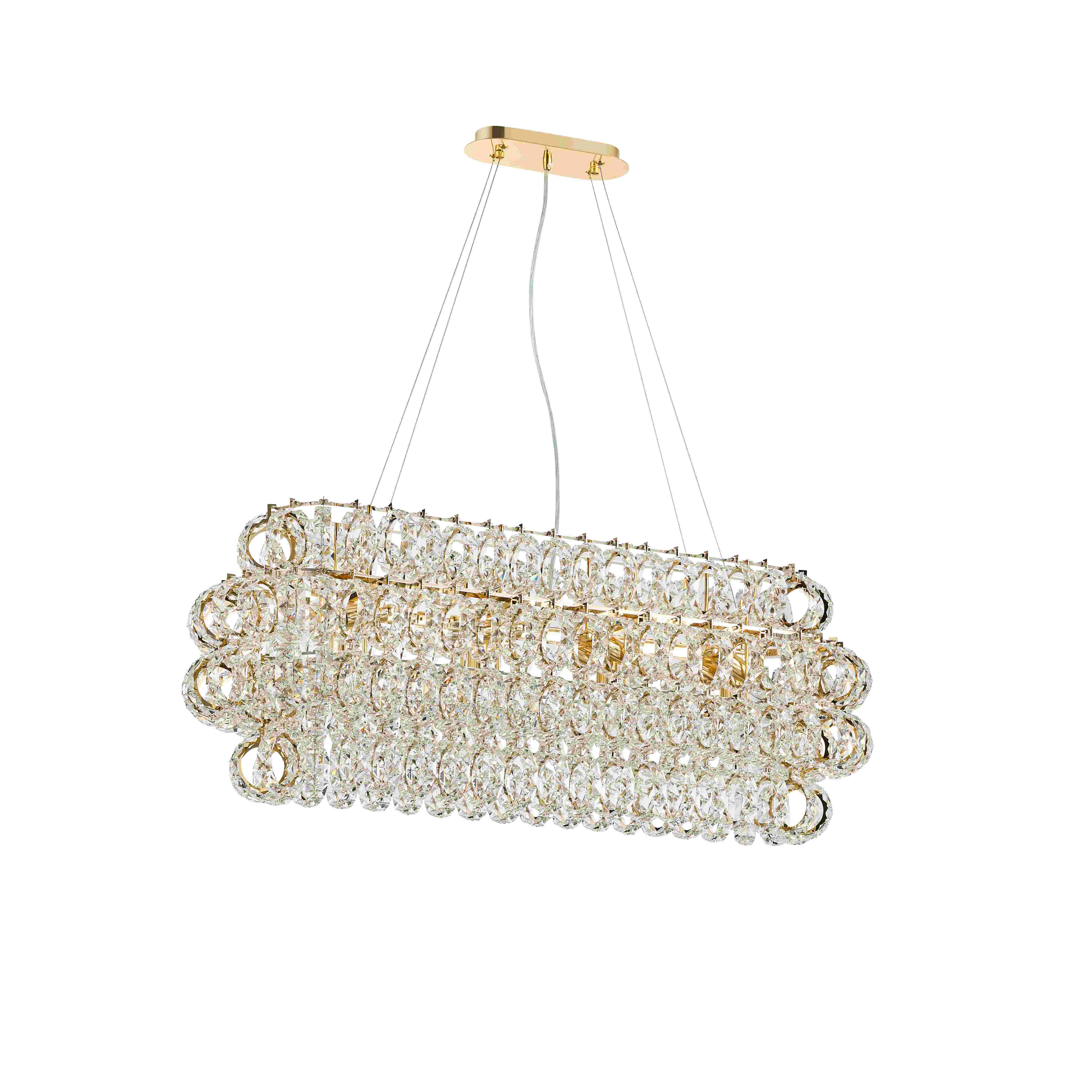 Люстра 1000*310*380, 12*E14, 40W NewRgy Cristallo E91-L1000*W310*H380 H GOLD, H GOLD