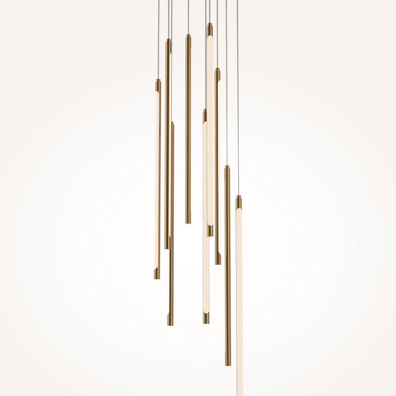 Каскадная люстра 35*35*352,5 см, LED, 46W, 3000К, Maytoni Light stick MOD236PL-L54BS3K латунный