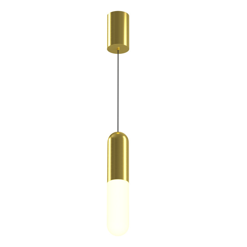 Подвесной светильник 6*6*30 см, LED, 12W, 3000К, Maytoni Technical Mist P101PL-L300-12W3K-BS латунный
