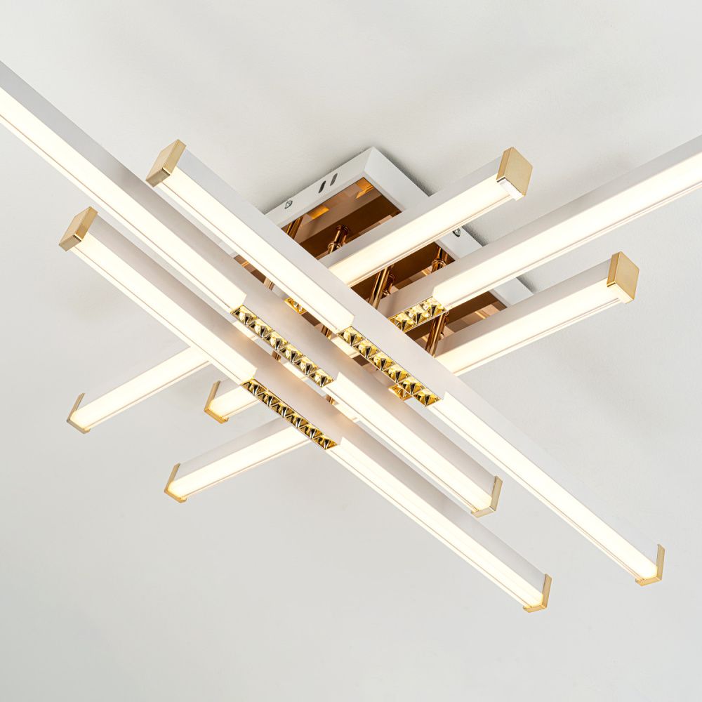 Светильник 77*77*13 см, LED*80W, 3000-6000K, Modelux  MDL.9376.700CL WH, Белый, Золото