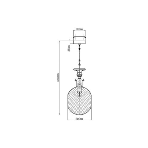Подвесной светильник  20*120 см, 1*E27 черный, латунь Vele Luce Nova VL5494P21