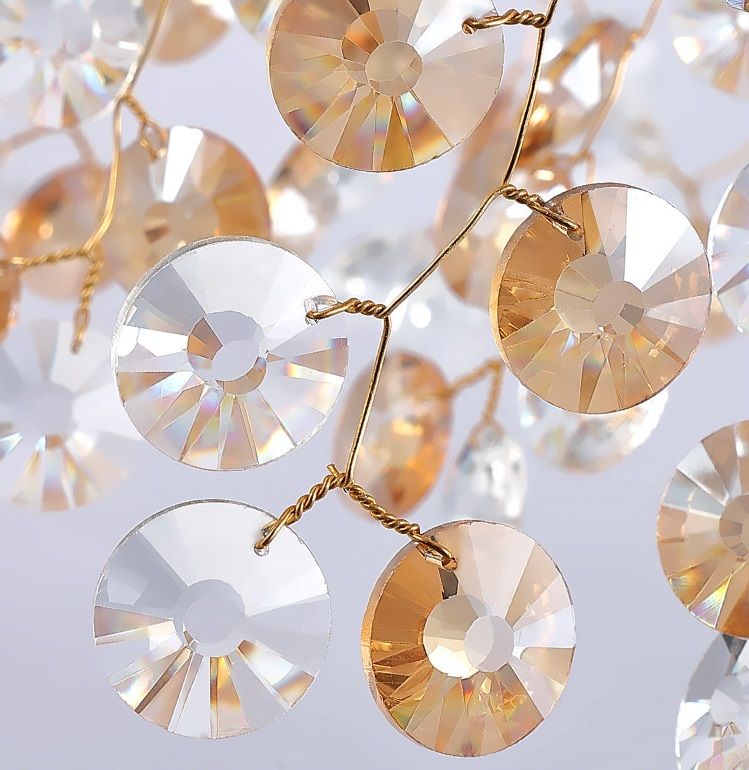 Светильник DZN-13451 ЗОЛОТО/ЯНТАРЬ+ПРОЗРАЧНЫЙ D600/H1500/8/E14/40W RUSSELL 24-12