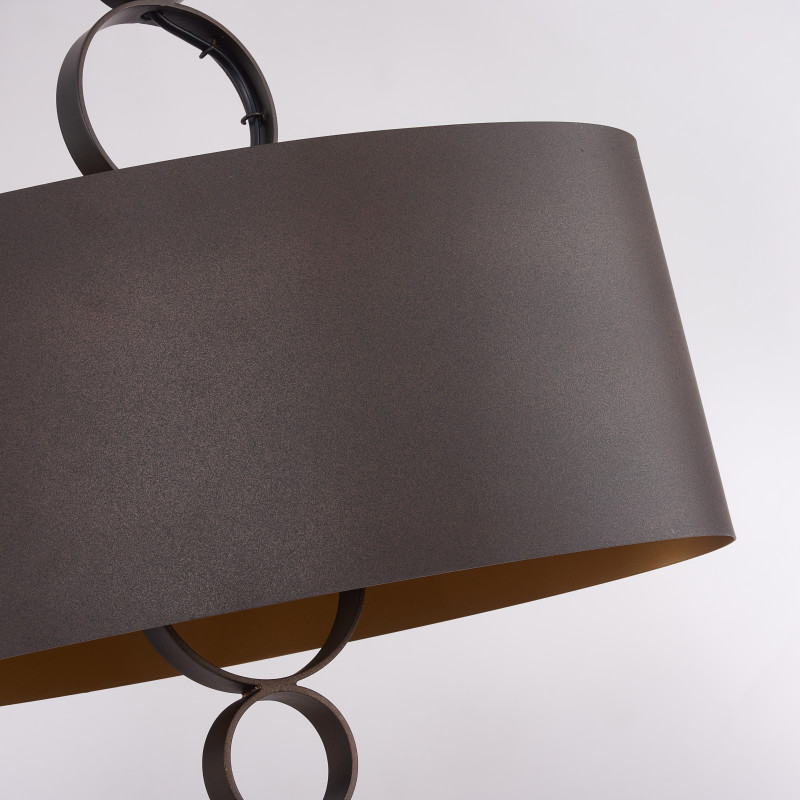 Подвесная люстра Favourite Ferrous 4007-2P, L400*W160*H545/1545, каркас двух цветов - коричневого цвета с внешней стороны и цвета золота с внутренней, декоративные элементы в виде колец