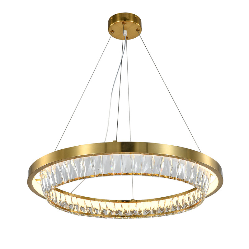 Подвесная люстра 60*60*120 см, LED, 73W, 3000К-6000K, Indigo RIVA V000102L золотой, 12045/1P Brass