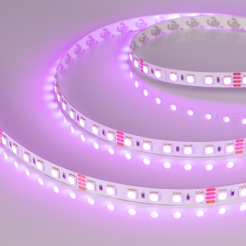 Лента RT-B84-10mm 24V RGB (21 W/m, IP20, 5060, 5m) (Arlight, Открытый) 021475(2). Цена указана за 5 метров. Продается кратно 5 метрам.