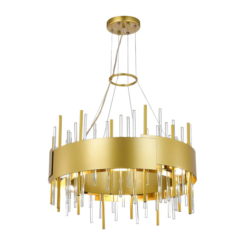 Люстра подвесная 60 см, 480W, ST LUCE OLVERA SL1633.203.12 Матовое золото