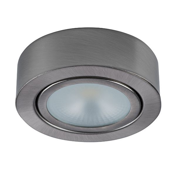 Врезной/накладной мебельный светильник Lightstar Mobiled 003455, никель, диаметр 7 см
