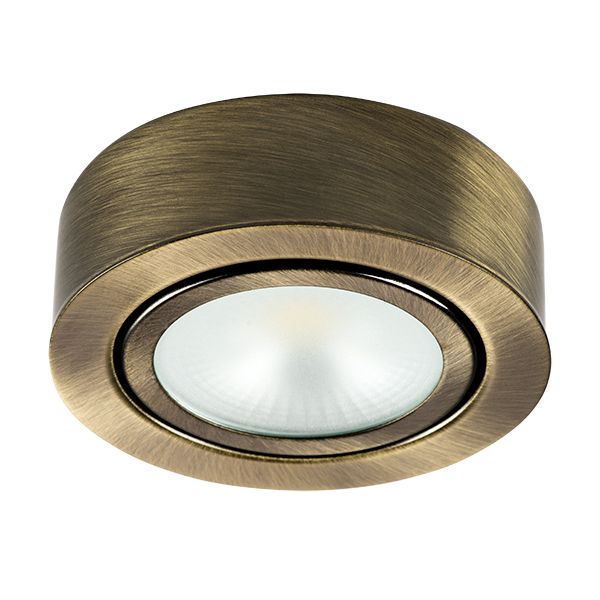 Врезной/накладной мебельный светильник Lightstar Mobiled 003451, зеленая бронза, диаметр 7 см
