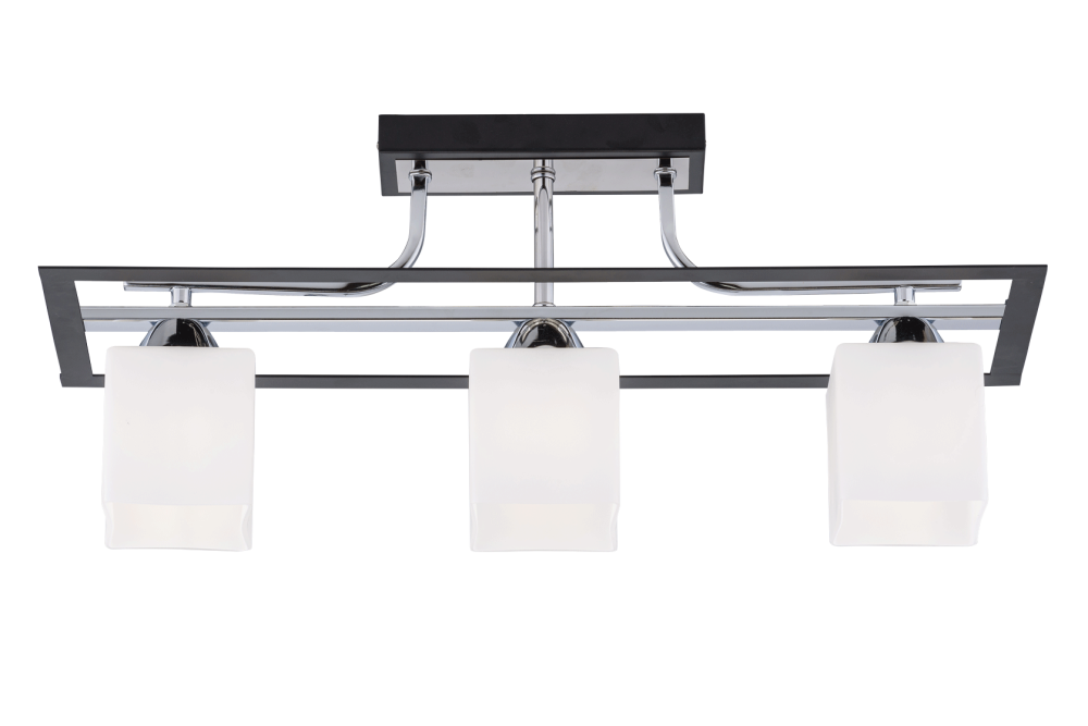 Люстра L600 x W200 x H255, мм, 3*40W (120W), BK+CH (Черный+Хром) Sfera Sveta R0041/3 BK+CH