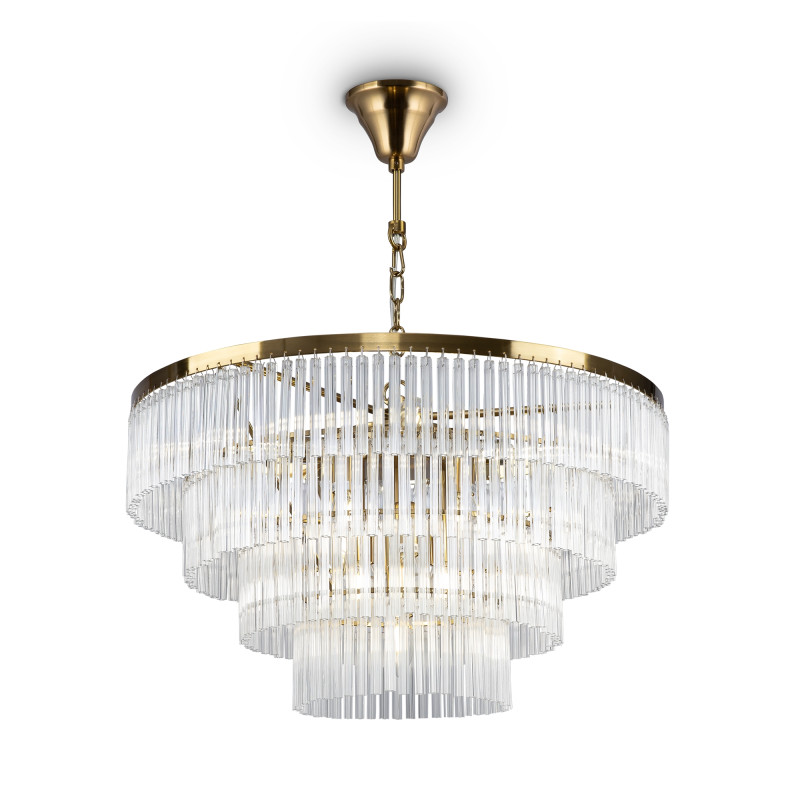 Люстра подвесная Maytoni Colonne MOD093PL-13BS, диаметр 59 см, латунь