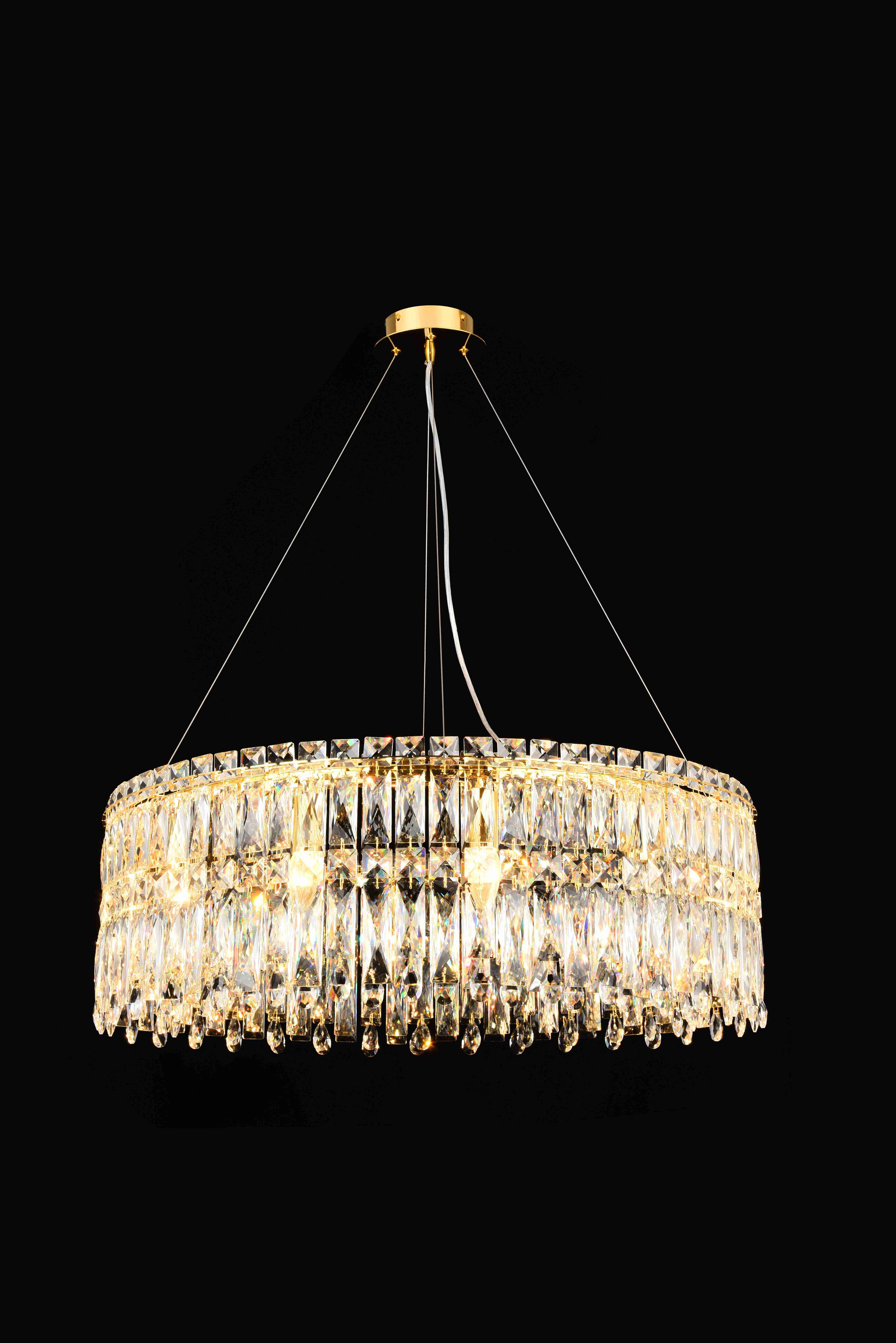 Люстра  800*260, 12*E14, 40W NewRgy Cristallo F50-ф800*H260 H GOLD, H GOLD