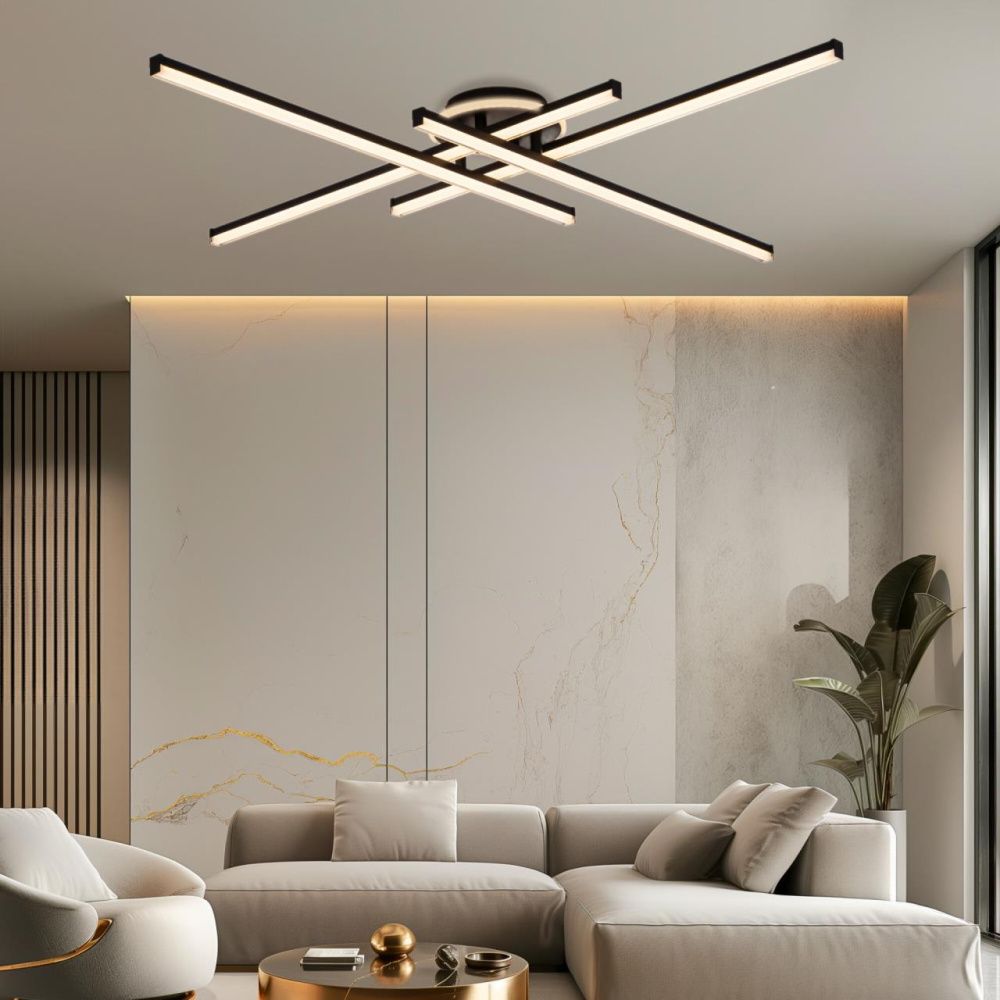 Люстра 120*120*11 см, 100W, 3000-6000K, 22 м2 Citilux Trent CL203641 черный