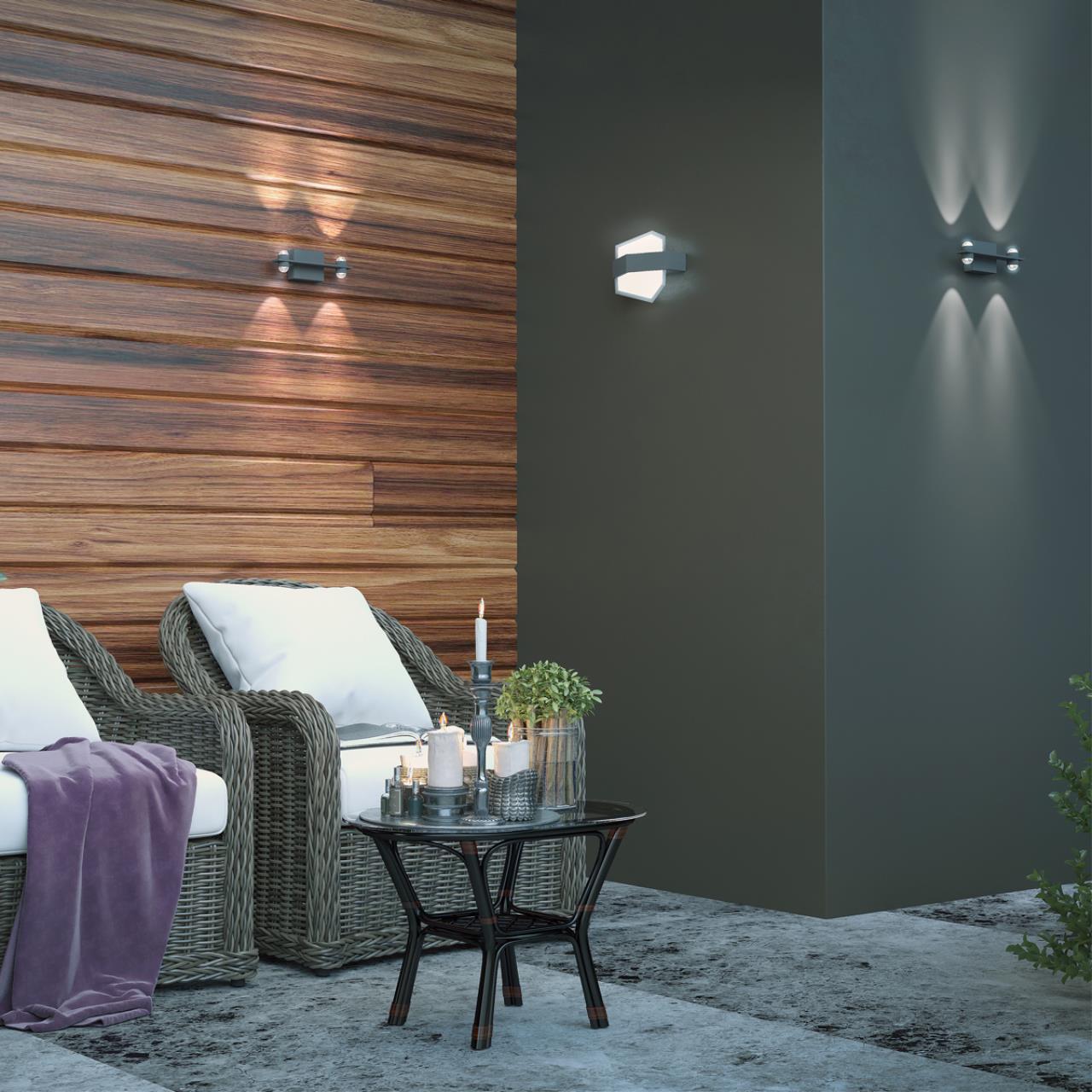 Уличный настенный светодиодный светильник Novotech Kaimas 358574, 12W LED, 4000K, темно-серый