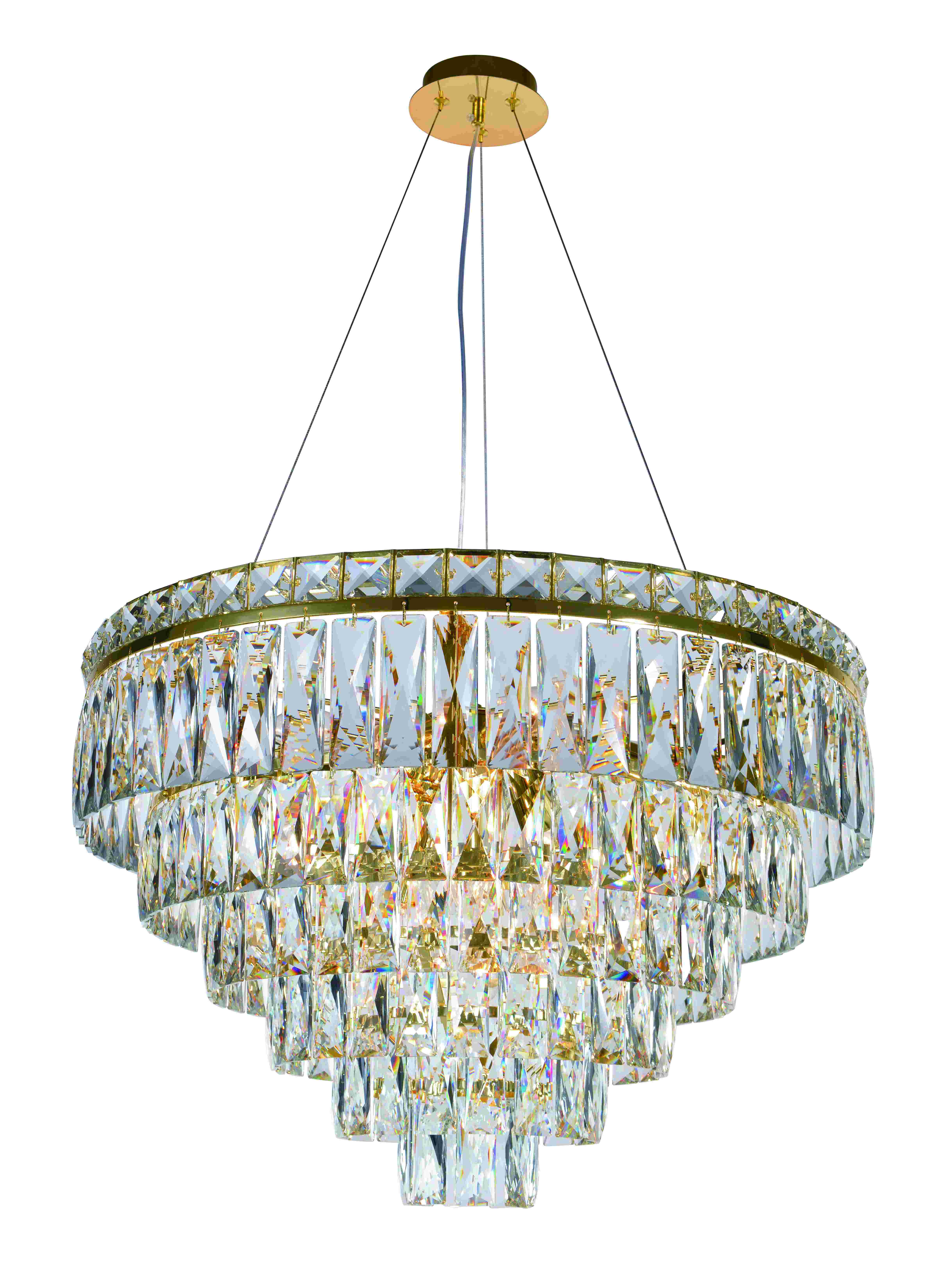Люстра 600*450-800, 14*E14, 40W NewRgy Cristallo 2785E/14A GOLD+CLEAR, Золото+прозрачный