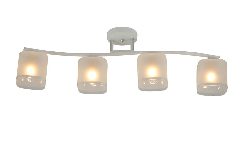 Люстра L780 x W140 x H220, мм, 4*40W (160W), WHITE+CHROME (БЕЛЫЙ+ХРОМ) Rilon 07359/4 WHITE+CHROME