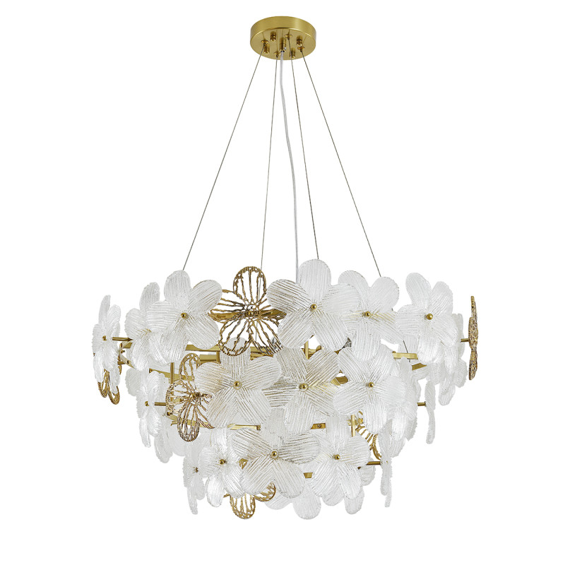 Подвесная люстра 65*65*134 см, 8*E14, 480W, Indigo FIORI V000555 бронзовый, 12049/8P Brass