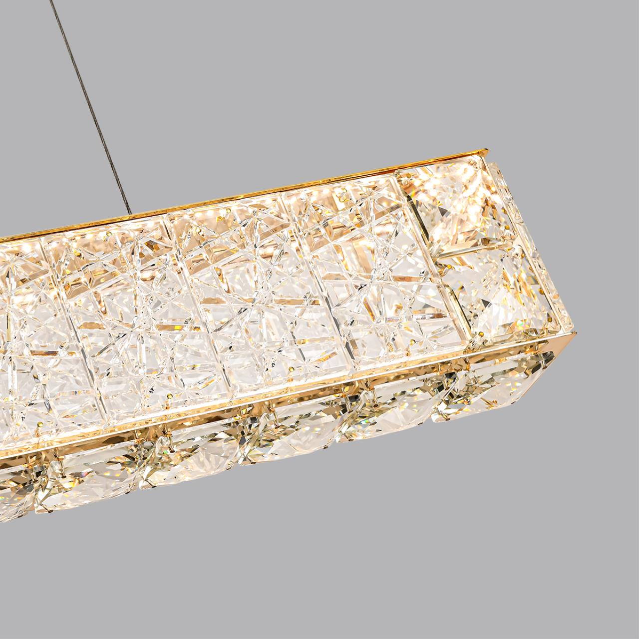Люстра 9*100*80 см, LED 1*40W, 3700 К, Odeon Light Version 5071/40L, золото/прозрачный