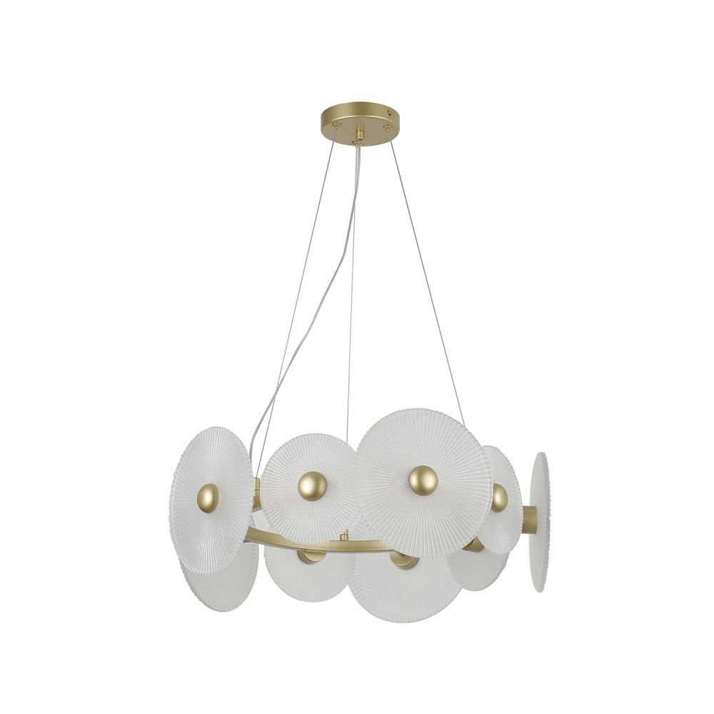 Подвесная люстра 52*23-120 см, 8*LED, 2W, 3000K, F-Promo Arctium 4605-8P, золотой