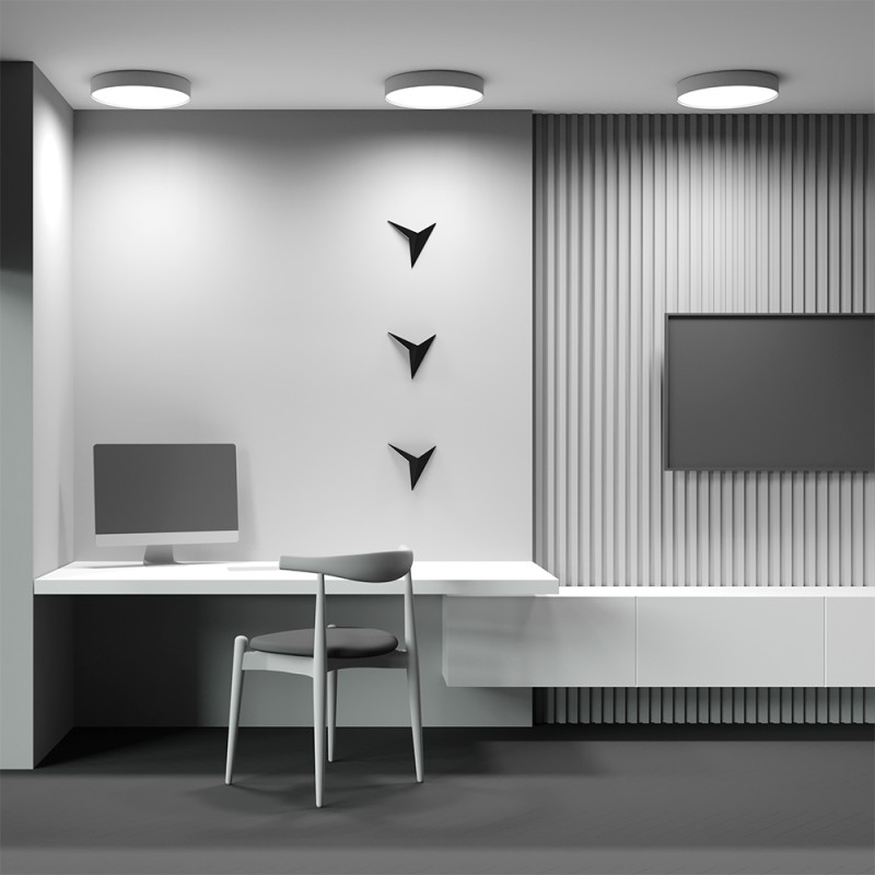 Накладной светильник 40*40*6 см, LED, 45W, 4000К, Maytoni Technical Zon C032CL-45W4K-RD-W белый