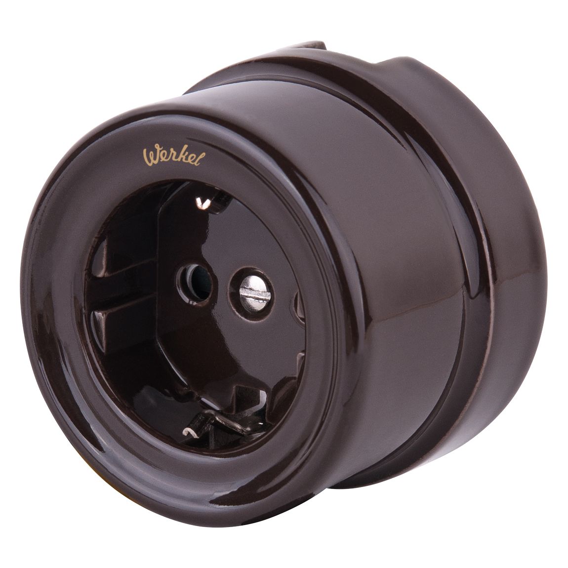 Розетка с заземлением (коричневый) Ретро W5671014 Werkel 4690389166815