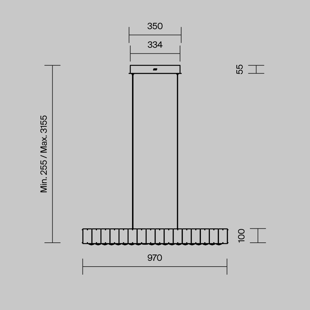 Подвесной светильник 97*8*25,5-315,5 см, *LED*28W, 3000K, Maytoni Majesty MOD517PL-L28BS3K, Золото