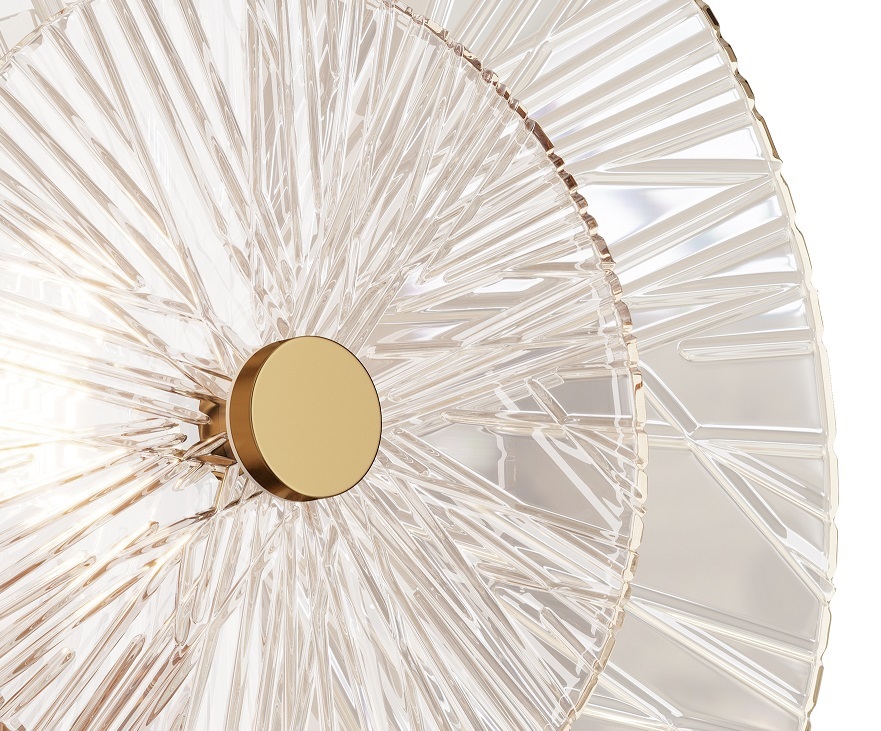 Светильник настенный ElegantLight DZN-4424 ЗОЛОТО+ПРОЗРАЧНЫЙ D350/H100/1/LED/12W 3000-6500 22-10 DAISY
