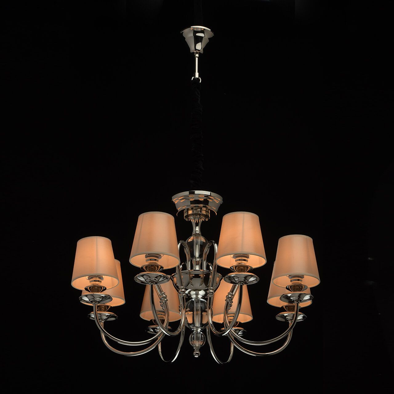 Люстра 80*145 см, 8*E14 никель/прозрачный MW-Light София 355013908