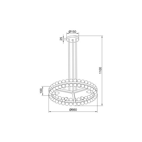 Подвесная люстра  66*110 см, 6*E14 хром Vele Luce Baldassare VL4143L16