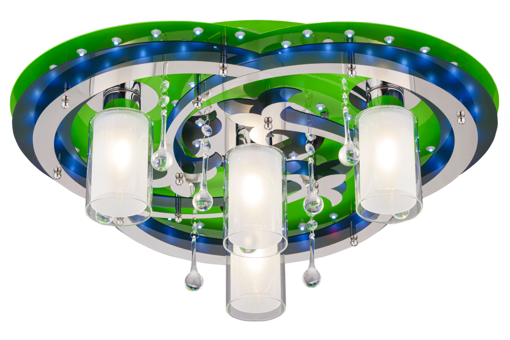 Люстра Ø620 x H200, мм, 4*40W (160W), GN+CR WT(Зелёный+Хром) Sfera Sveta 8355/4 GN+CR WT