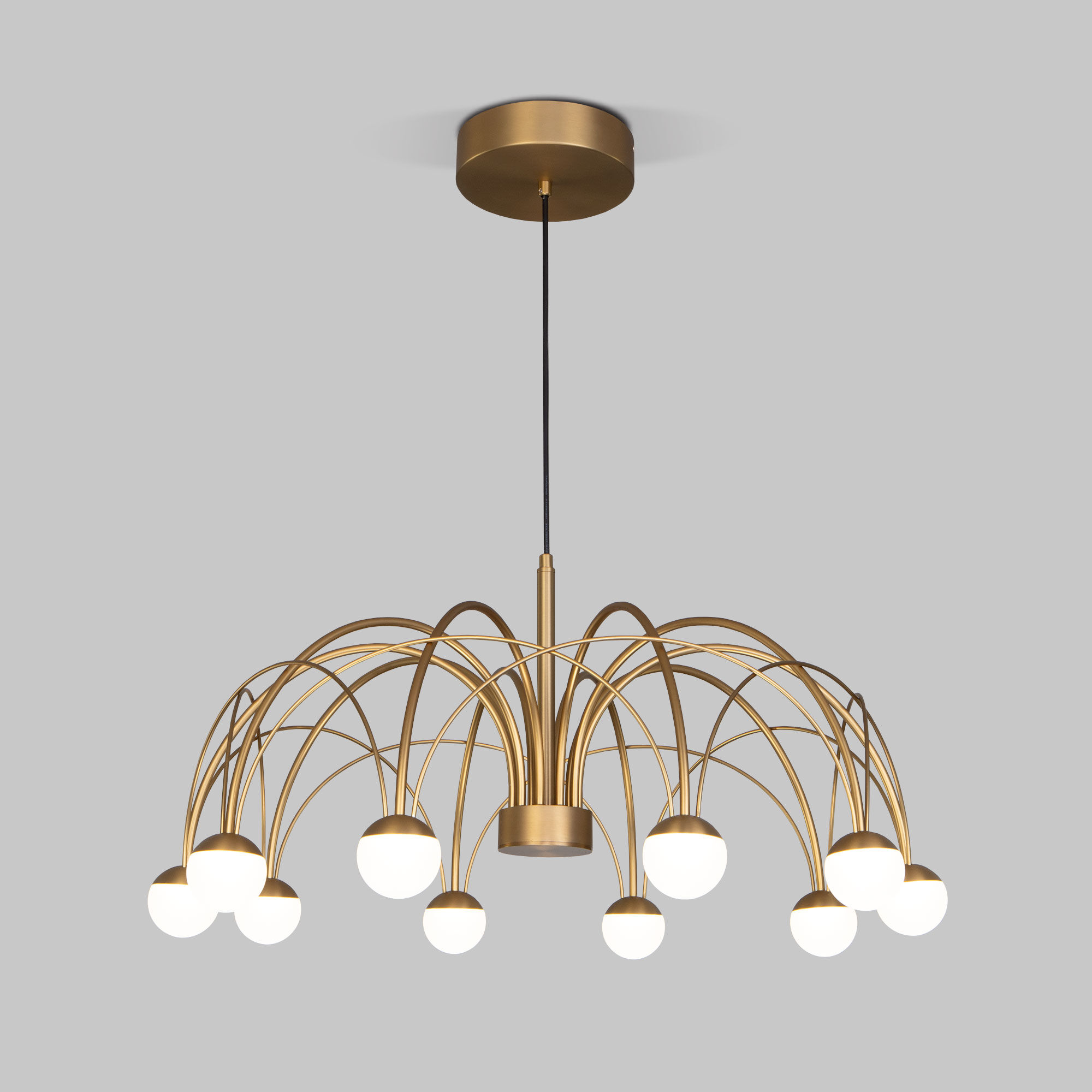 Подвесной светильник 65*65*50-110 см, LED*34W, 4000K, Eurosvet Ragno 90030/10, золото, a069298