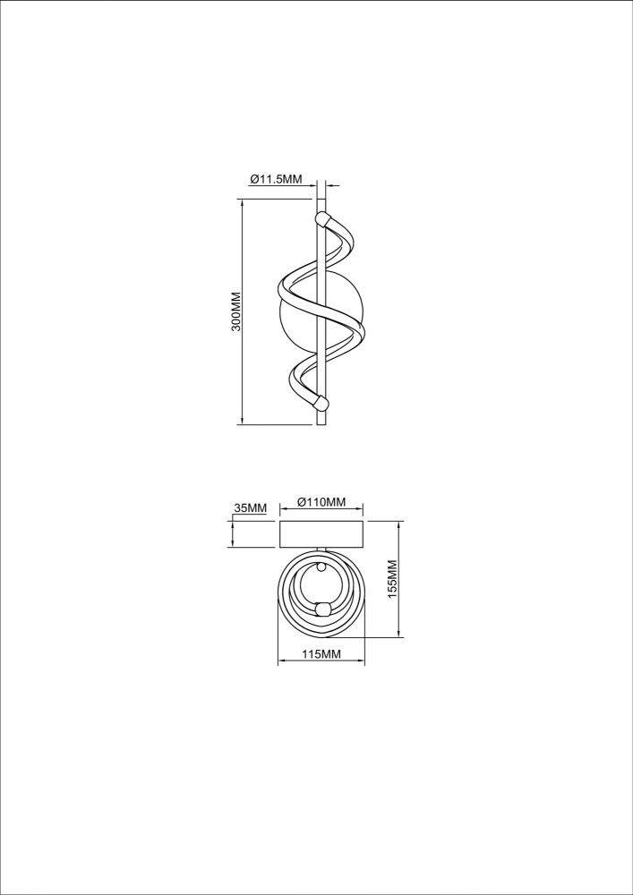 Бра 30*11,5*-15,5 см, *LED*13W, 4000K, Freya  FR6097WL-L12W, Белый