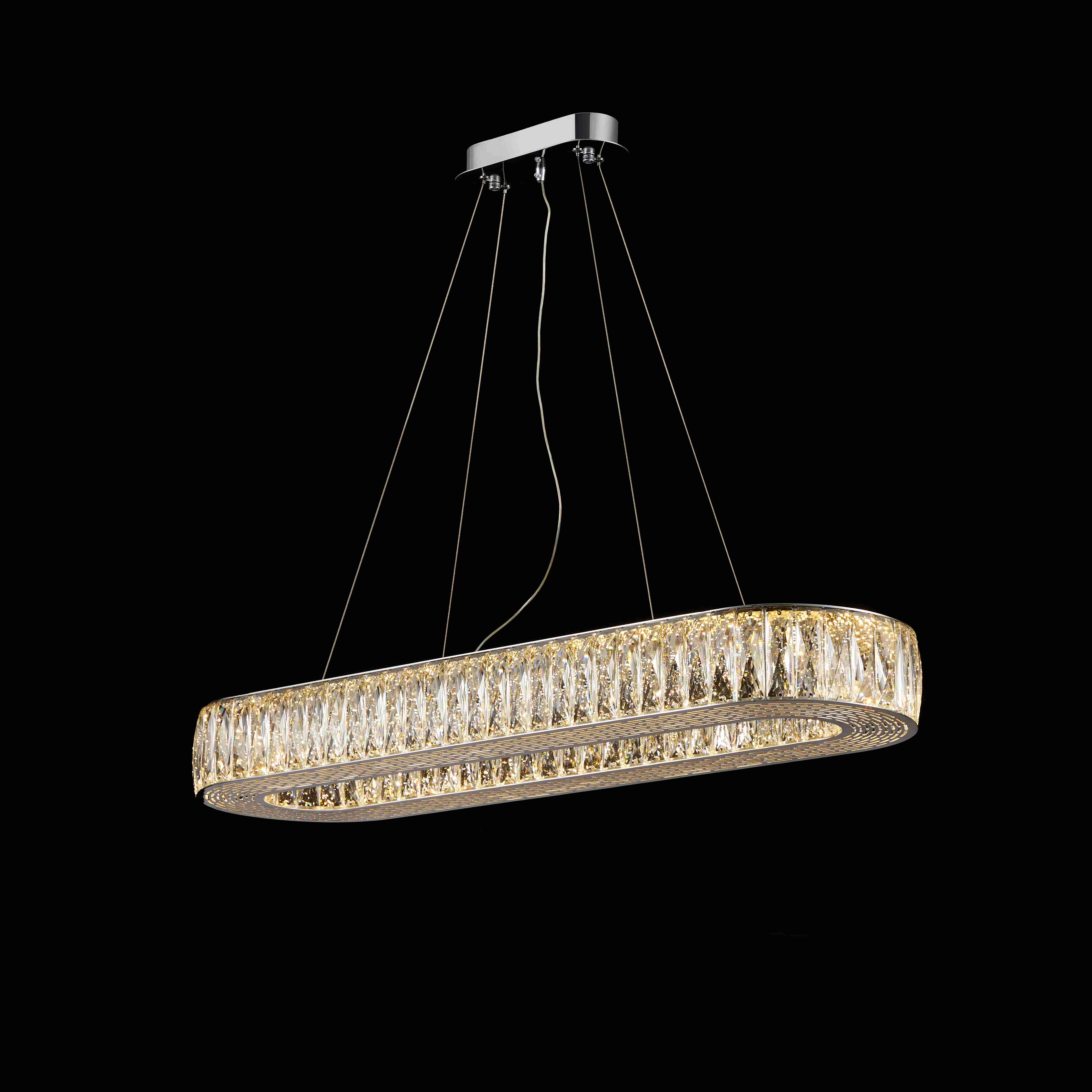 Люстра 1000*300*100, LED, 148W 3000-6000K NewRgy Cristallo E76-L1000*W300*H100 CHROME, Хром