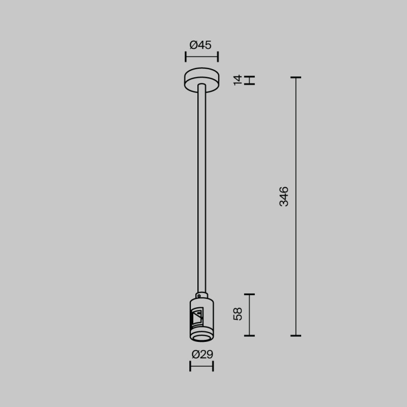 Крепление потолочное с вводом питания Maytoni Flarity TRA158C-B1-B, черный