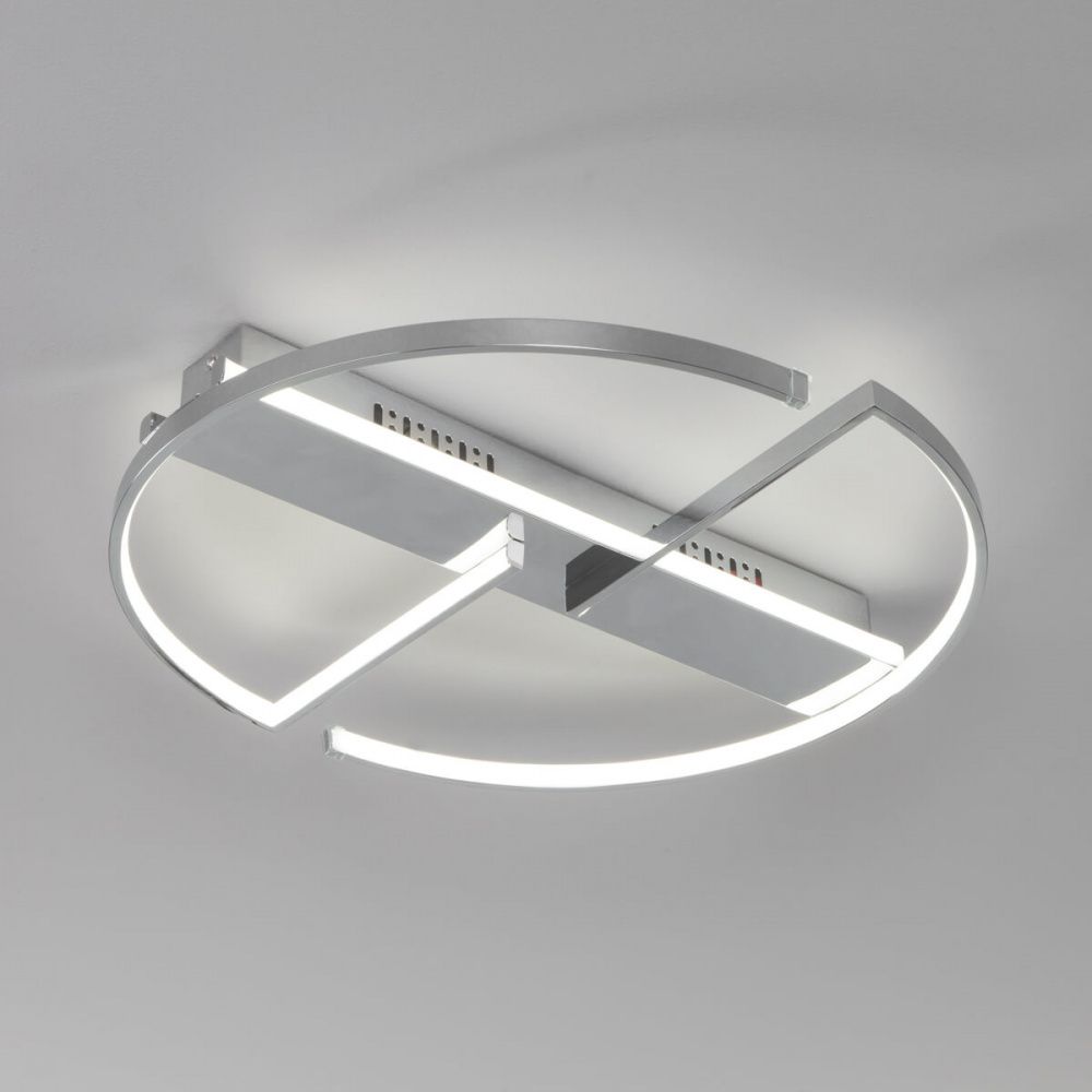 Светильник светодиодный Eurosvet Griff 90233/2, 120W LED, 3300-6500K, диаметр 51 см, хром