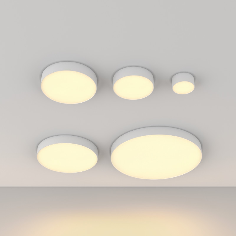 Накладной светильник 12*12*6 см,  LED, 12W, 3000К, Maytoni Technical Zon C032CL-12W2.7K-RD-W белый