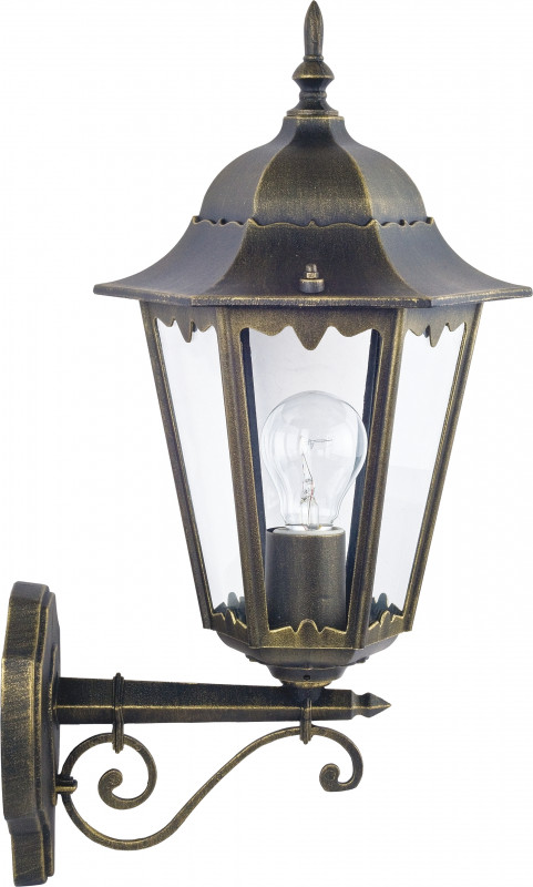 Уличный светильник Favourite London 1808-1W, D260*W190*H515, черный с золотой патиной
