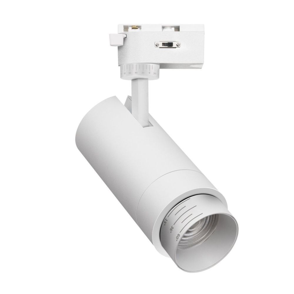 Трековый однофазный светильник 7.5 см, 30W, 6000K, Favourite Practica 4868-1U, белый