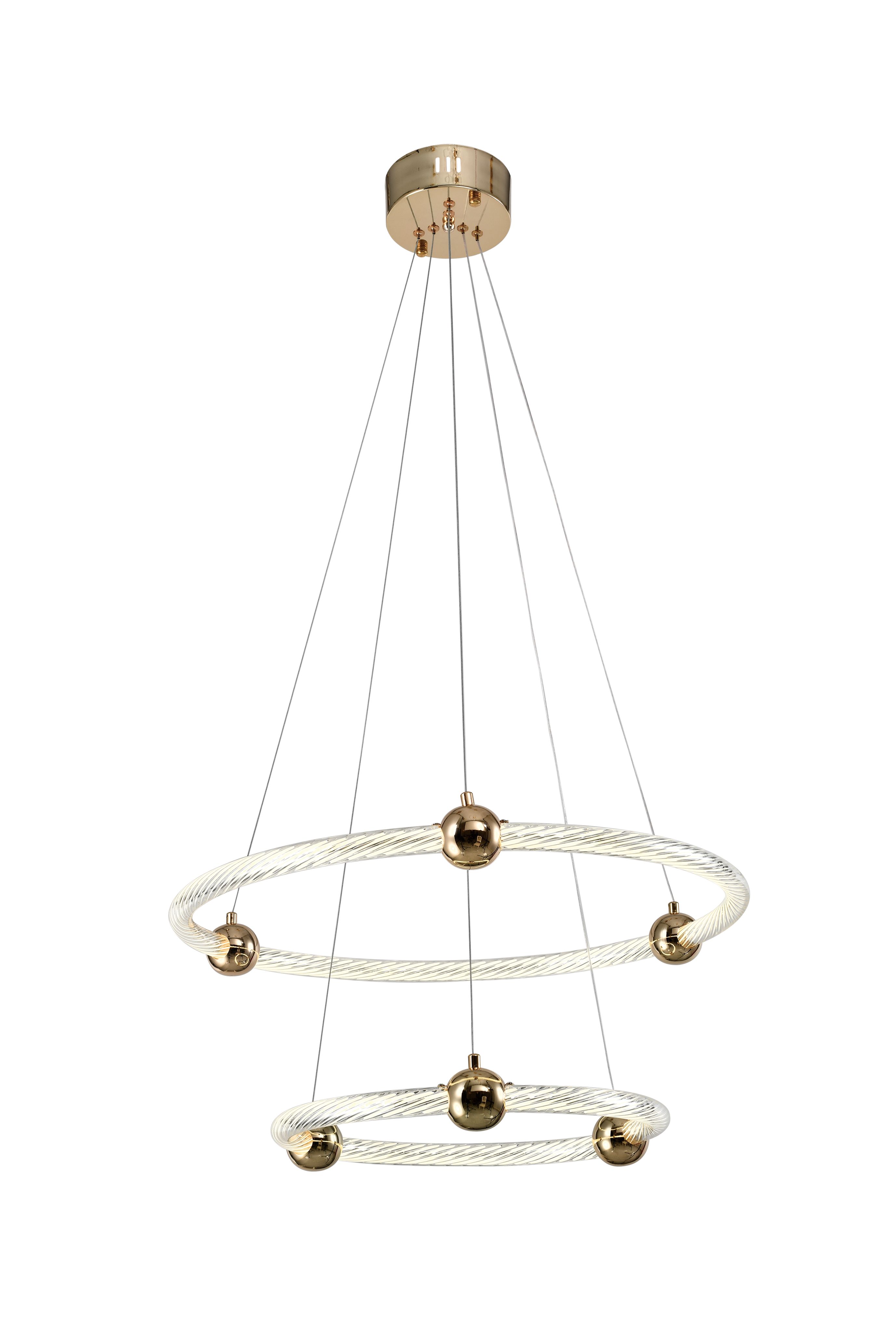 Светильник подвесной 80/60/40 см, LED 94W 4000K золото Zortes Auralia ZRS.57790.94