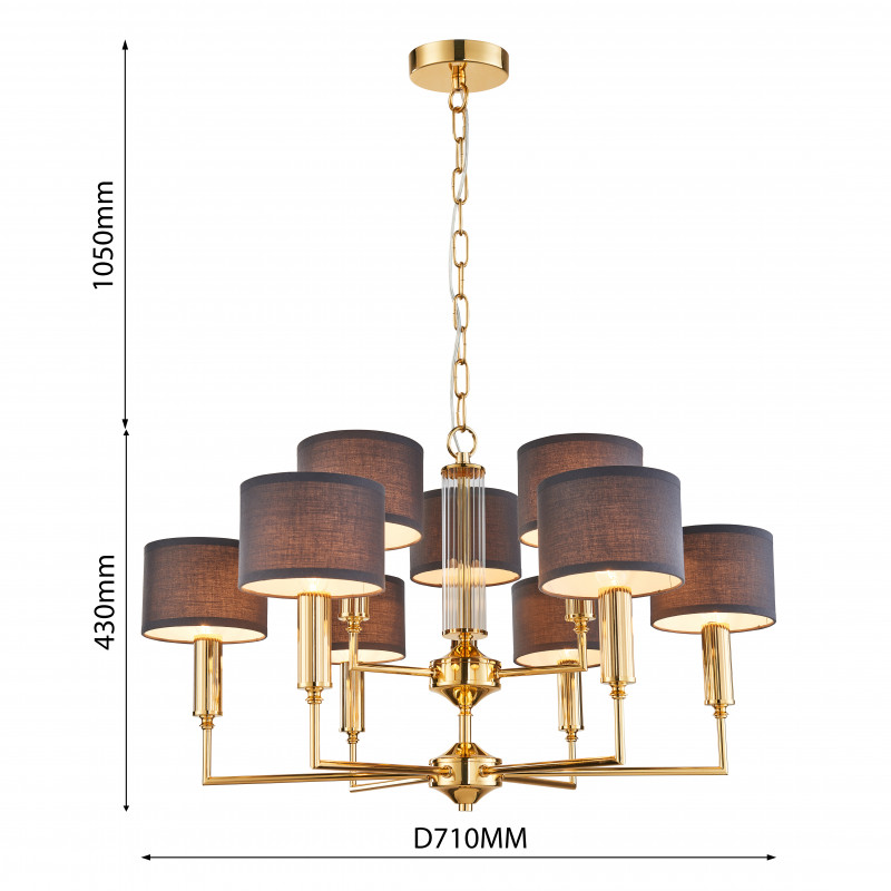 Подвесная люстра Favourite Laciness 2609-9P, D710*H430/1480, золото