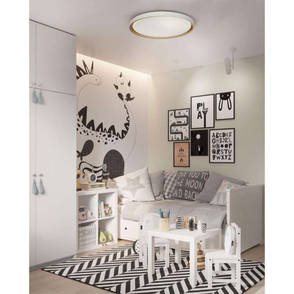 Настенно-потолочный светильник 52 см, 76W, 3000-6000K, Sonex Color Kisil 7645/ELN, белый-золото