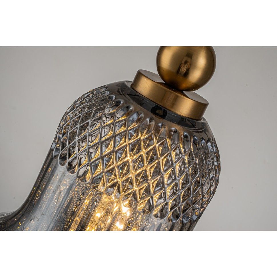 Подвесной светильник 15-97 см, 1*LED*4W, 3000K, Belfast Herbison A1953-A-A3 GR GL, Черный