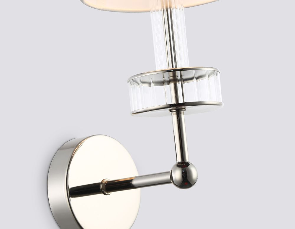 Бра с абажуром и хрусталем 21*15*35,5- см, 1*E14*40W, K, Ambrella Light High Light LH71005, никель