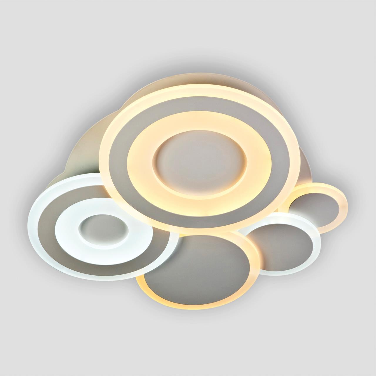 Светильник 50*50*7 см, LED 120W, 3300 / 5000К, Хром LED4U 10121/500