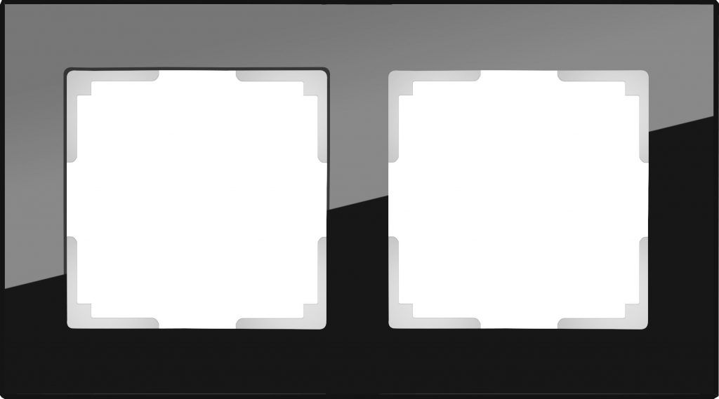 WL01-Frame-02 / Рамка на 2 поста (черный,стекло), 4690389063404