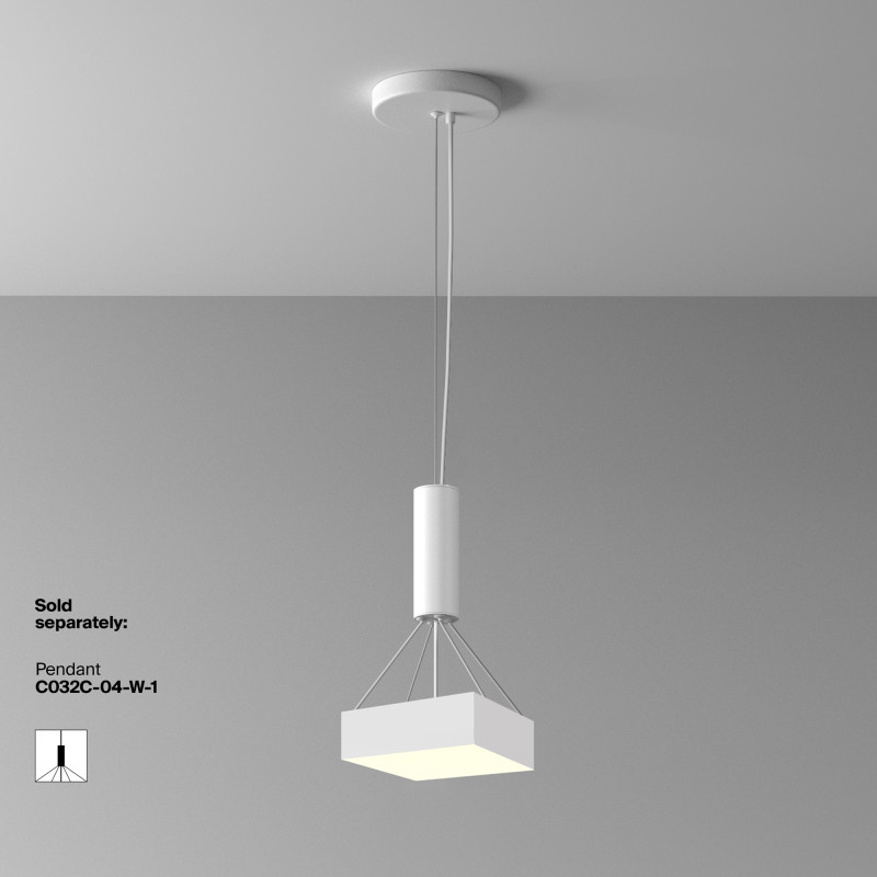 Накладной светильник 22*22*6 см, LED, 24W, 3000К, Maytoni Technical Zon C032CL-24W3K-SQ-W белый