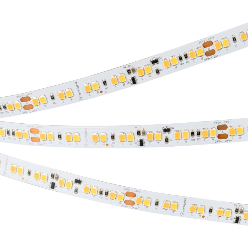 Лента RT-A168-10mm 24V Dim-To-Warm (14.4 W/m, IP20, 2835, 5m) (Arlight, Dim-To-Warm) 033606. Цена указана за 5 метров. Продается кратно 5 метрам.
