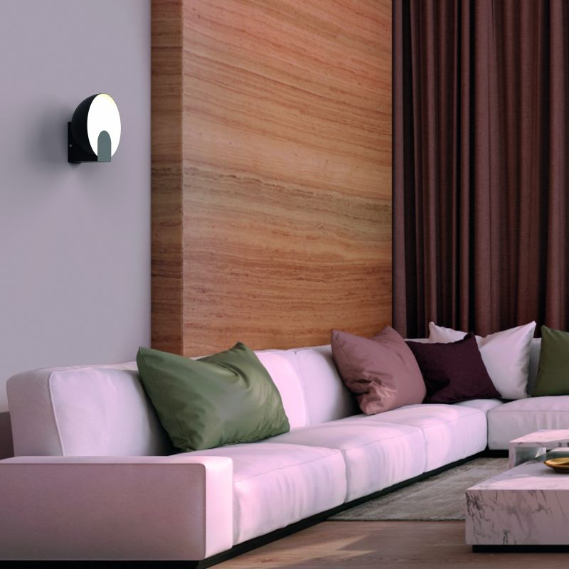 Бра 20*10,8*21 см, 5W, 3000K черный Mantra Oculo 8590