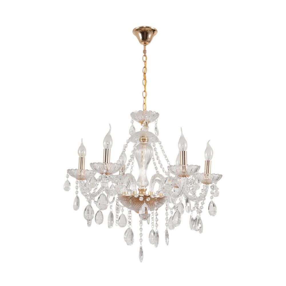 Люстра подвесная 18*50*97-97 см, 6*E14*40W, Lumion Alissa 8376/6, золотой