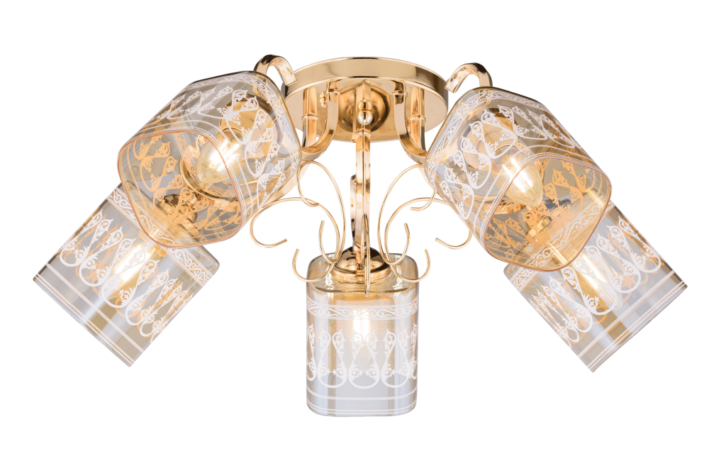 Люстра Ø560 x H220, мм, 5*40W (200W), GOLD (Золото) Rilon 06669/5 GOLD