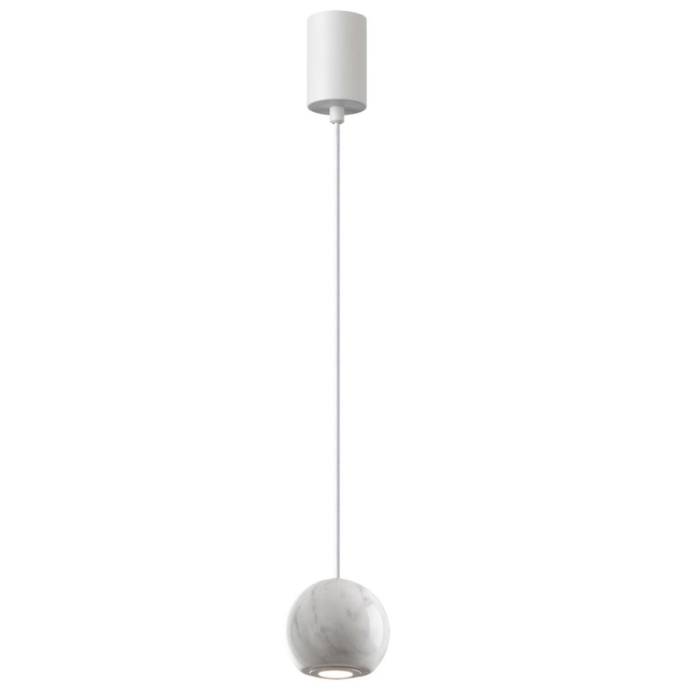 Подвесной светильник 7 см, 5W, 3000K, Odeon Light Midcent Dex 4359/5L, белый-мрамор
